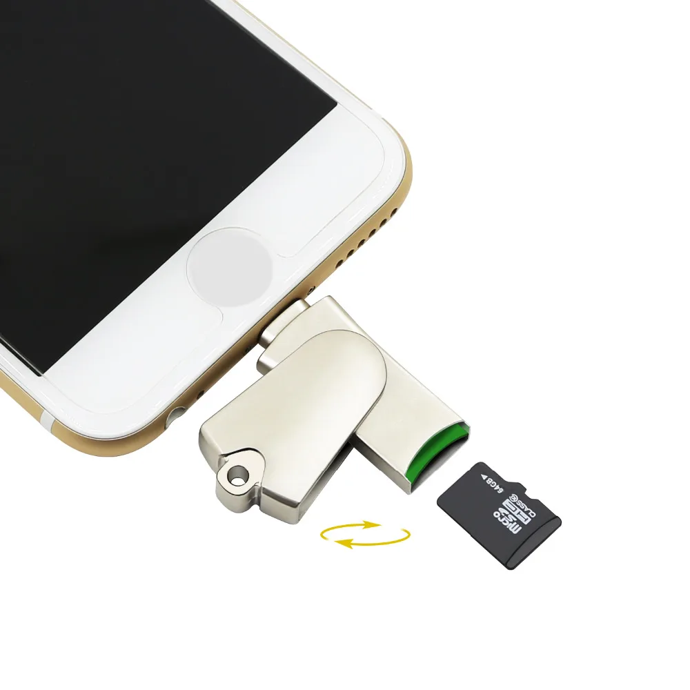 

Kismo USB 2,0 Micro SD TF карта OTG USB устройство для чтения карт памяти для iPhone X 8 7 6 Plus 5S 5C iPad Min Air 2