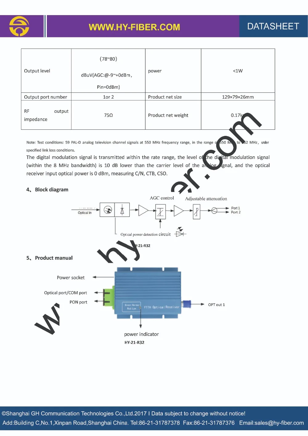 FTTH активный приемник CATV оптический узел мини WDM конвертер триплексор Minimode с питанием два РЧ порта