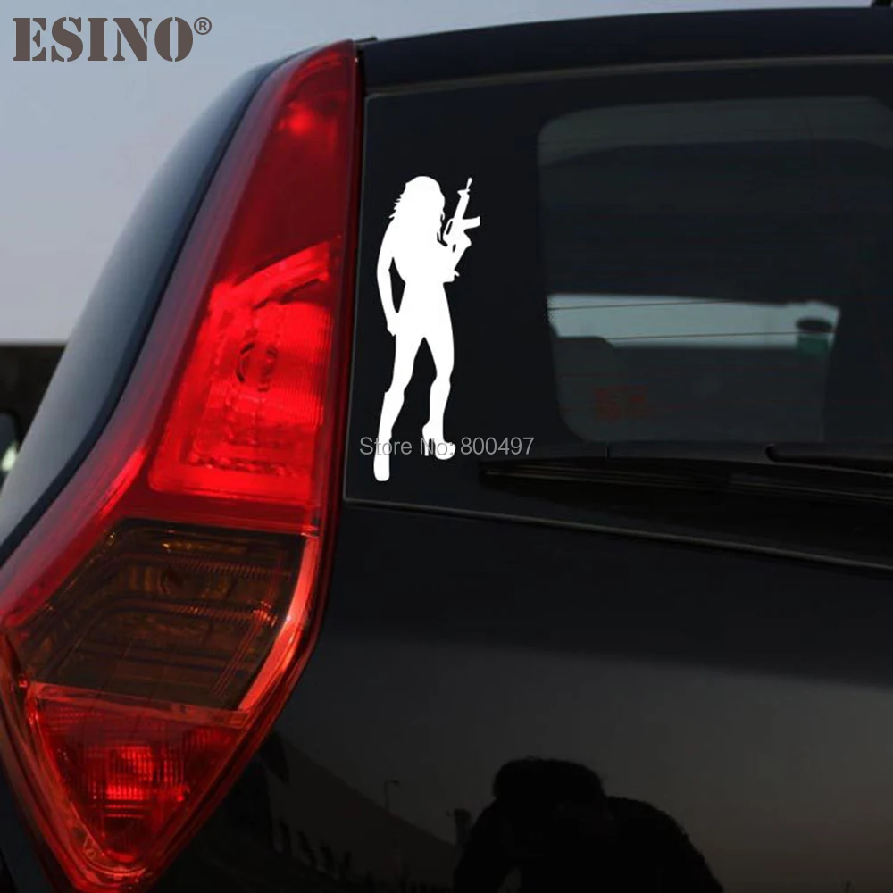 Hot Creative Fashion Style Sexy Lady Girl Temptation with a Gun Car Covers Decoration Accessories Styling Sticker Decal | Автомобили и