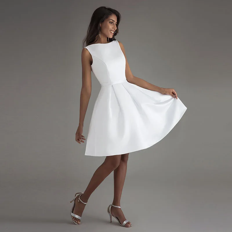 Мини Короткие пляжные свадебные платья 2019 Vestido Noiva Praia простые белые реальные фото