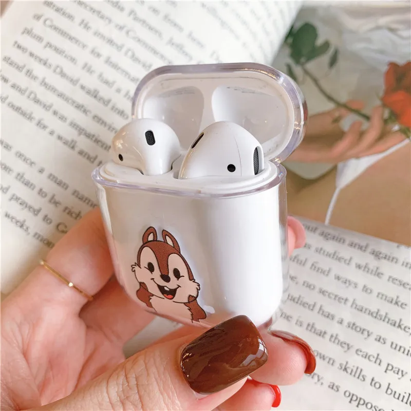 Прозрачный чехол с рисунком Микки и Минни для airpods Bluetooth беспроводная гарнитура