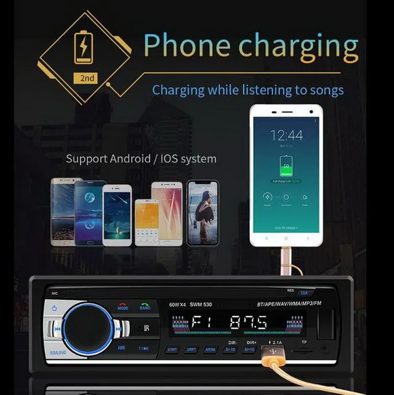 1 Din 4 &quotАвтомобильный Радио стерео аудио MP3 плеер в тире USB2.1 FM Bluetooth 0 AUX RCA U диск