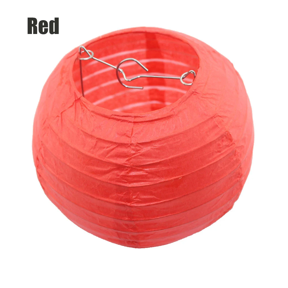 red 10 шт./лот " 8" 1" 12" 1" 16" белый/розовый 20 цветов круглые бумажные фонари для свадебной вечеринки украшения церемонии подвесные фонари - Цвет: red
