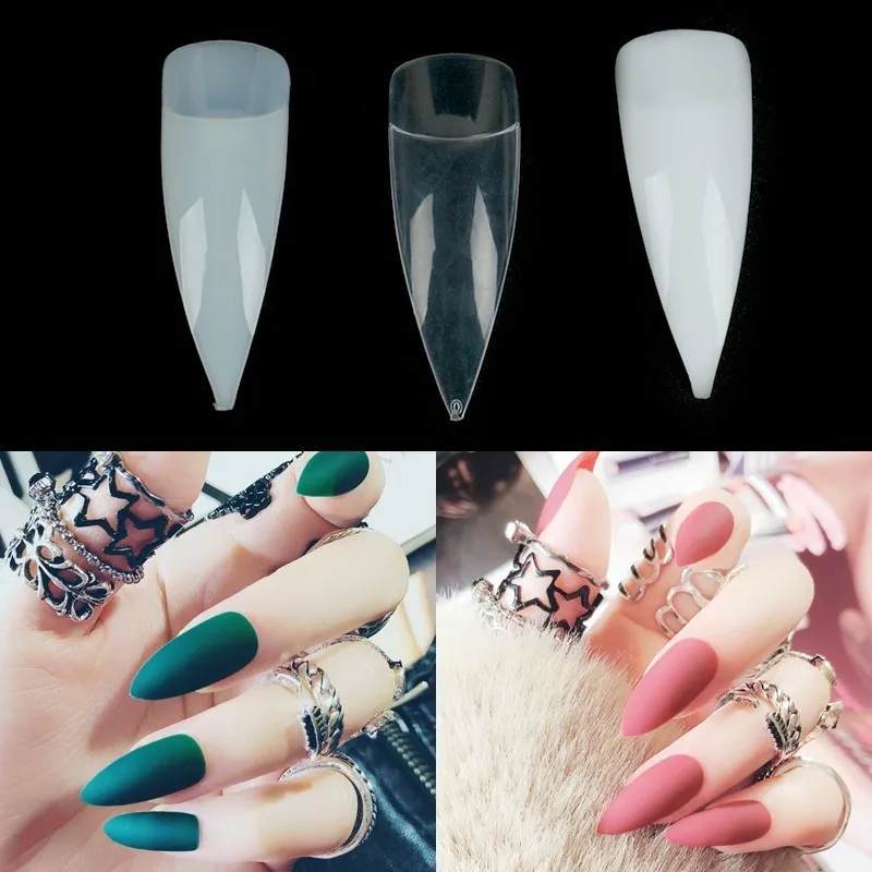 100 шт./кор. натуральные белые прозрачные накладные ногти половинные овальные