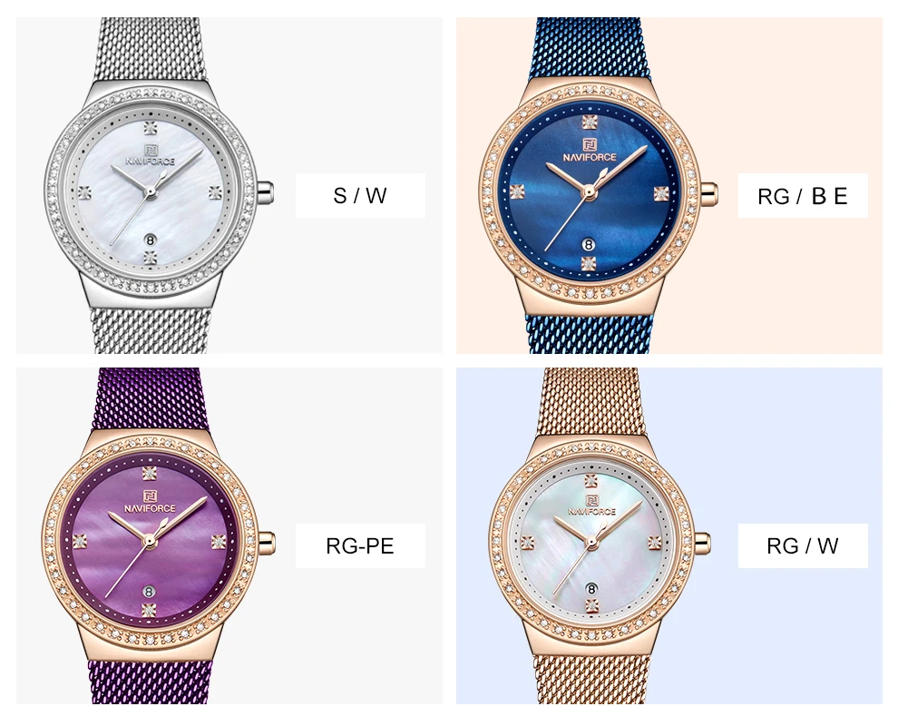Часы наручные NAVIFORCE женские кварцевые брендовые Роскошные Простые Модные