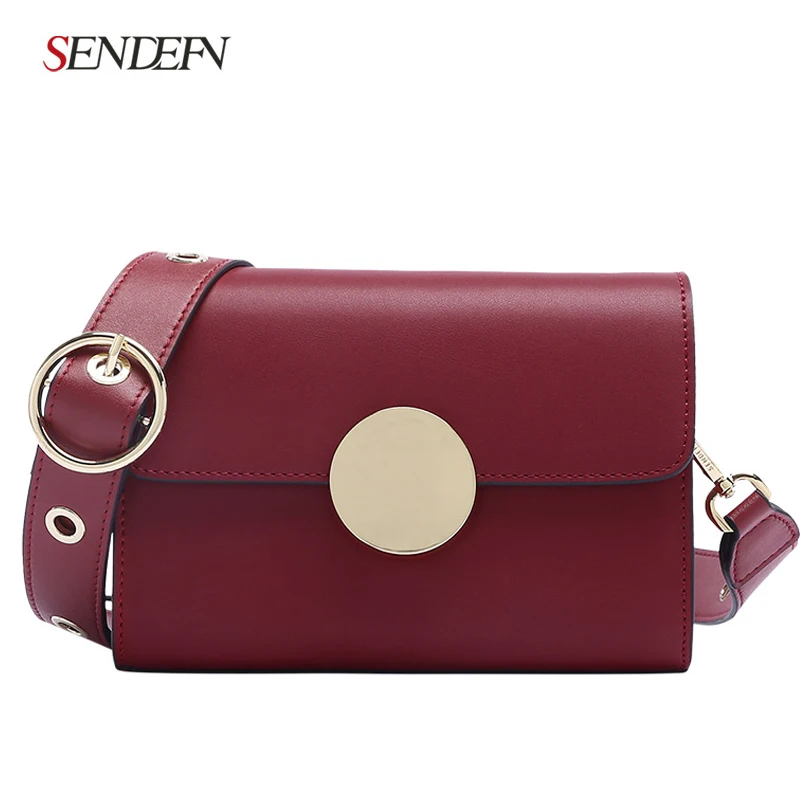 2018 новая сумка Корейский диких кожаный широкий плечевой ремень небольшой