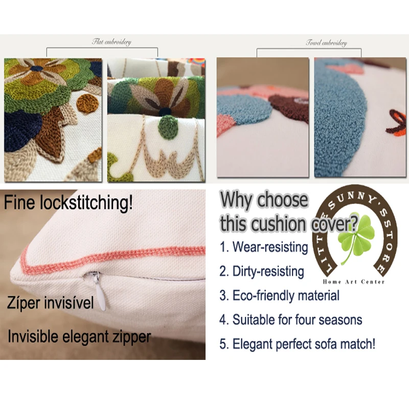 Цветы хлопка ручной вышивкой диван Чехлы Декоративные отеля шоу наволочка