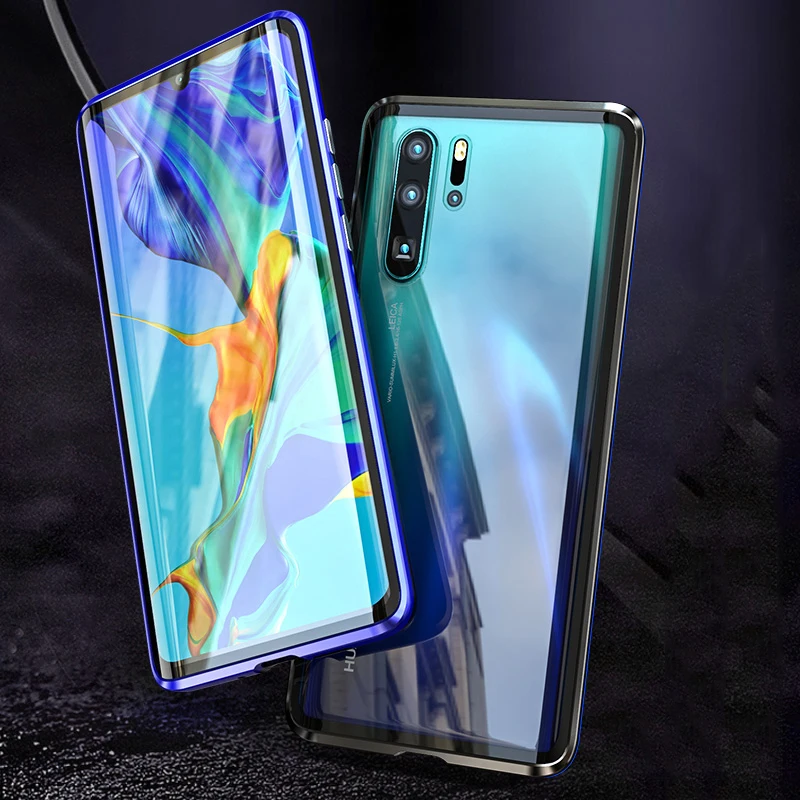 Для Huawei P30 Pro 360 Полное покрытие корпуса Магнитная Адсорбция Алюминиевый