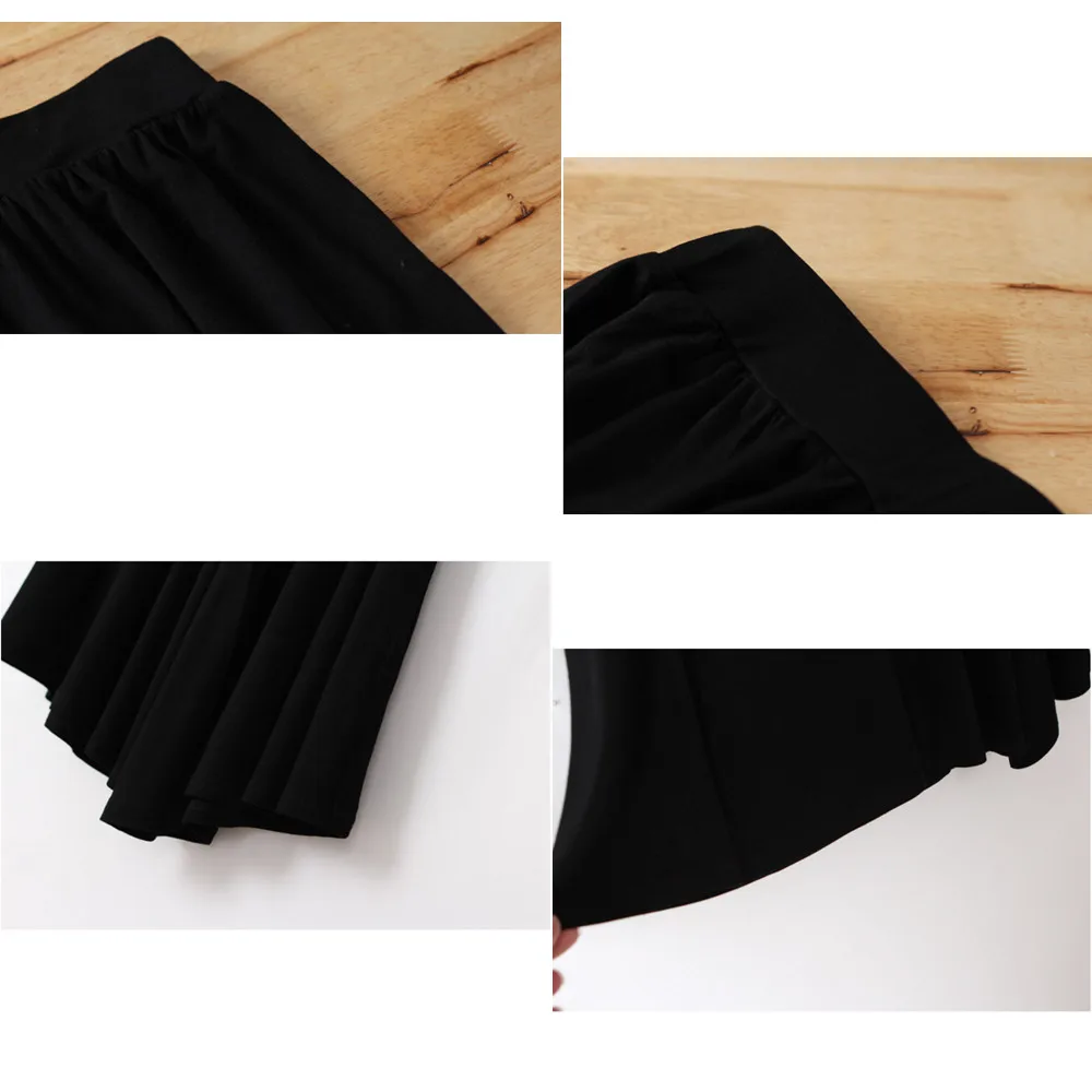 

Women's Wide Leg Pants Plus Size L-5XL Black/Gray For Summer Fashion Casual Loose Show Slim Modal Ruffles Elastic Waist Trousers