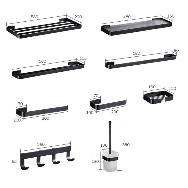 Черный аксессуар для ванной в Европейском стиле роскошный черный 6 дюймов