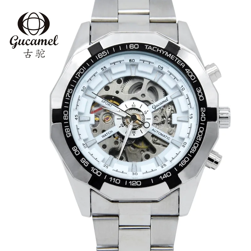 Роскошные скелетные Мужские механические часы reloj hombre водонепроницаемые