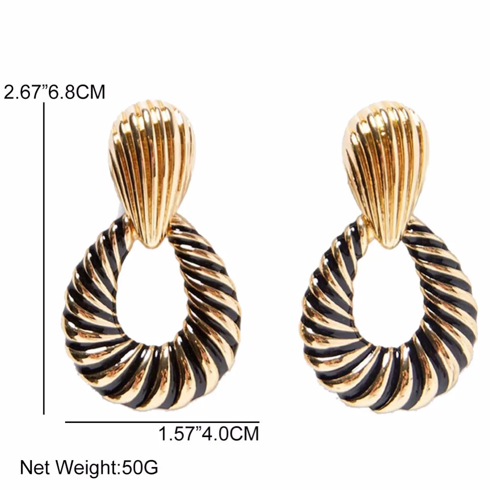 Flatfoosie ZA Boho Золотые Большие серьги висюльки для женщин хрустальные бусины Винтаж геометрическое сердце панк массивные серьги-капли ювелирные изделия