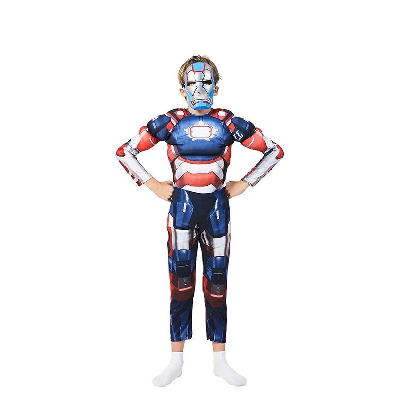 Детские вечерние маскарадные костюмы для мальчиков Железный человек Патриот