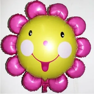 Большой размер улыбка подсолнуха из алюминиевой фольги шары для дня рождения