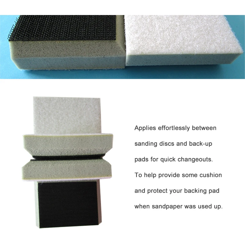 

5PCS Rectangle High Density Chamfering Interface Pad 70*100mm Sponge Cushion Pad Sander Protection Pad - Hook and Loop Abrasive
