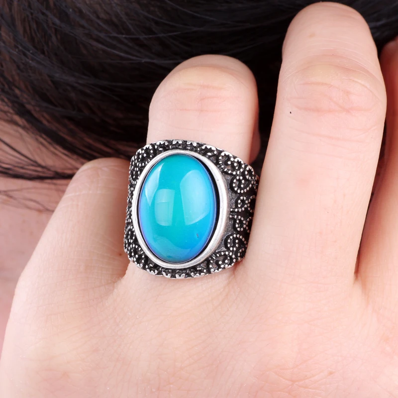 Женское кольцо в стиле ретро|mood ring|color changing mood ringrings for women |