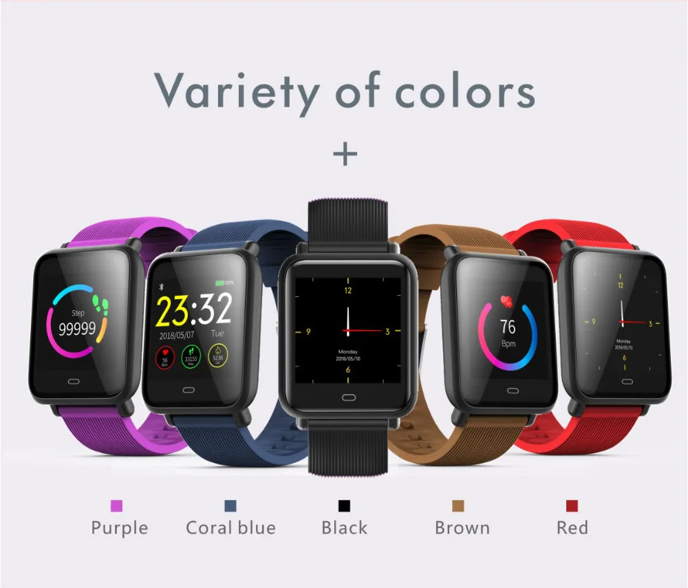 Volemer Q9 Blood Pressure Heart Rate Monitor Smart Watch IP67 Waterproof Sport Fitness Trakcer Men Women Smartwatch | Электроника