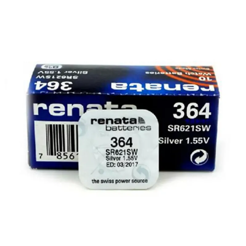 5 шт./лот Renata швейцарская батарея 364 SR621SW 1 55 в для часов Серебряный RENATA часы
