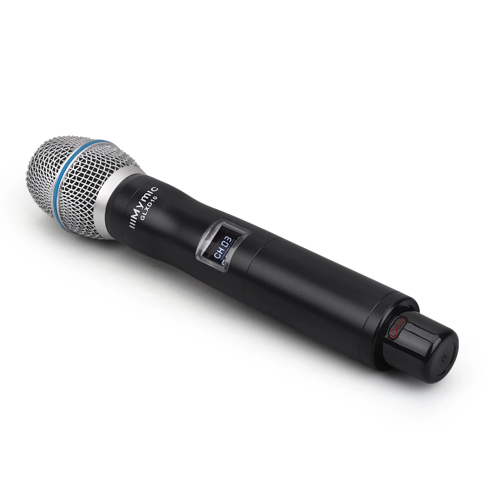 GLXD10 2 канала UHF беспроводной микрофон системы с чехол для переноски! 2 металлические ручные микрофон Микрофон для вечерние караоке сценический бар