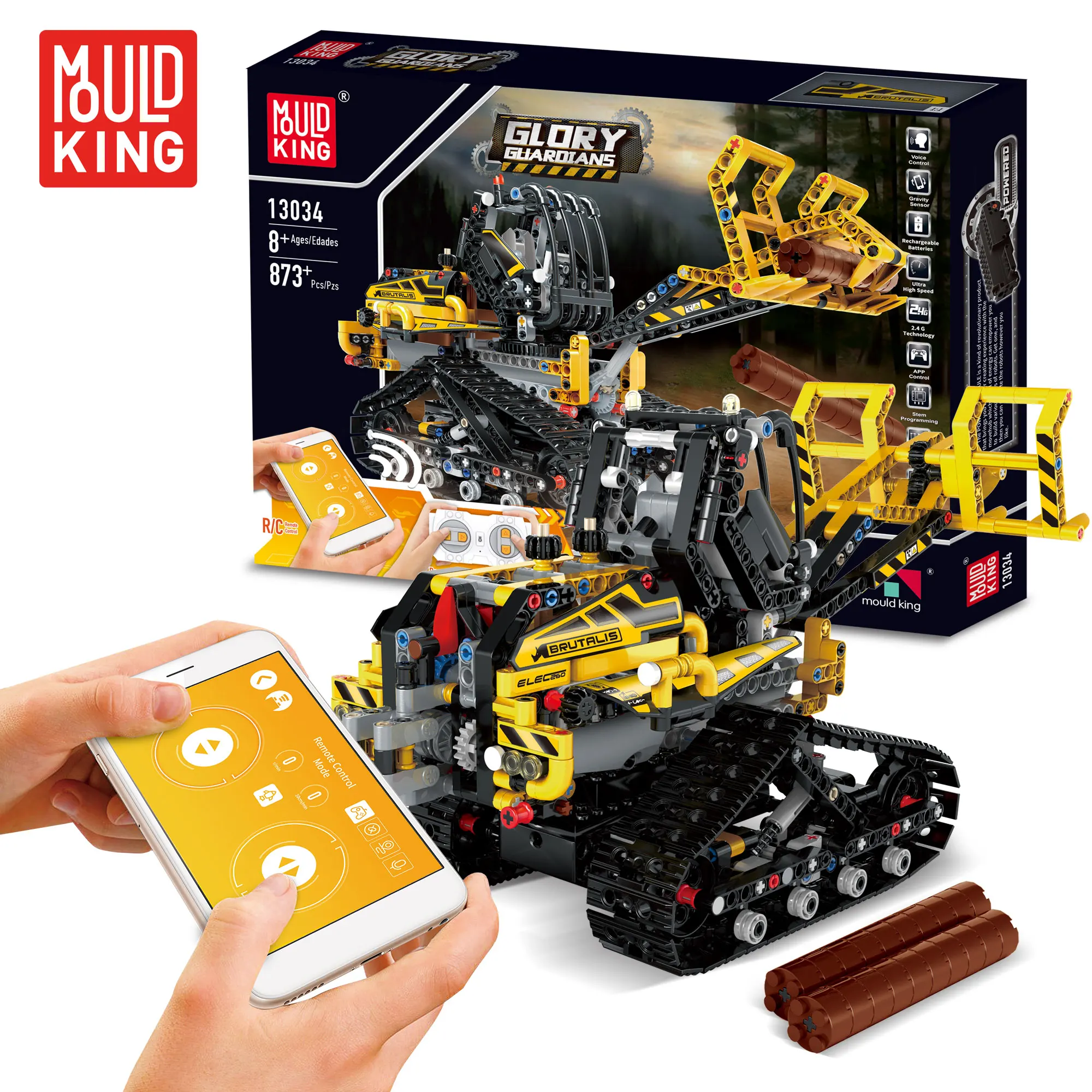 Формы King Technic блоки 13034 13035 Rc кирпич с App контроль Gory Gyaroians Строительная команда магазин грузовик