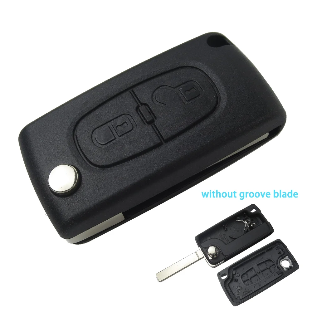 Чехол книжка для автомобильного ключа с 2 кнопками OkeyTech Peugeot 107 207 307 307S 308 407 607 Citroen C2