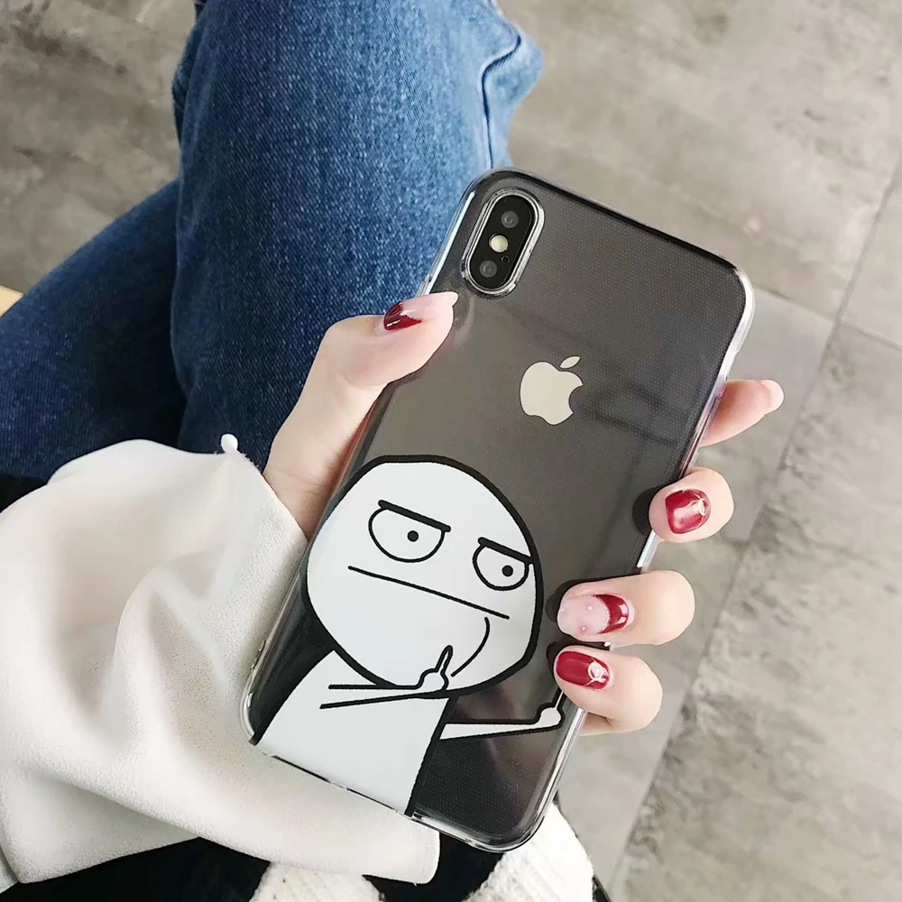 Для iPhone 6 7 8 средний палец чехол для телефона Мягкий ТПУ силиконовый 6S XS Max