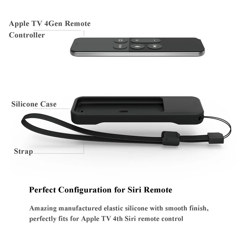 Silicone Case Dust-Proof Protective Cover For Apple TV4 Remote Case Portable Sleeve Remote Control Protector With Lanyard Strap пульт 433 пульт 433 мгц пульт для телевизора