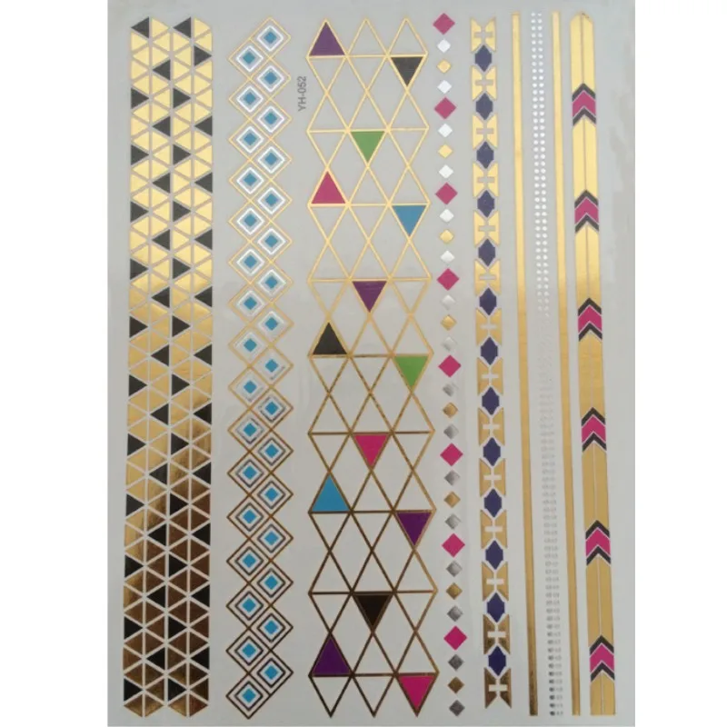 25 Styles Metallic Tattoos Waterproof Temporary Sticker Fake Flash Tattoo Designs Body Art For Girl Women Men NO.1-25 | Красота и