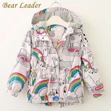 Bear Leader/пальто и куртки для девочек; коллекция года; сезон осень; Брендовая детская одежда для девочек; Верхняя одежда с принтом героев мультфильмов; От 3 до 7 лет с капюшоном