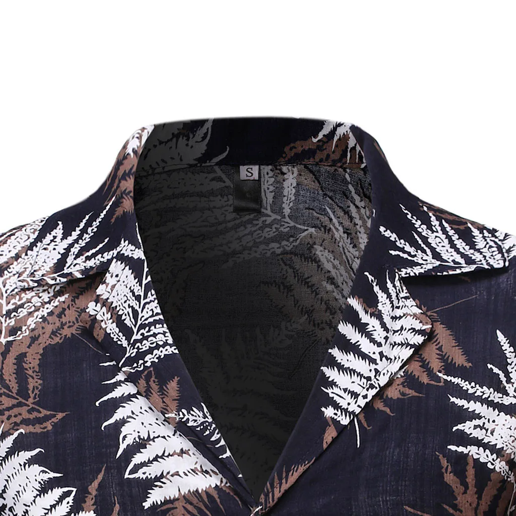 Camisa masculina 2019 модная мужская повседневная рубашка на пуговицах с гавайским
