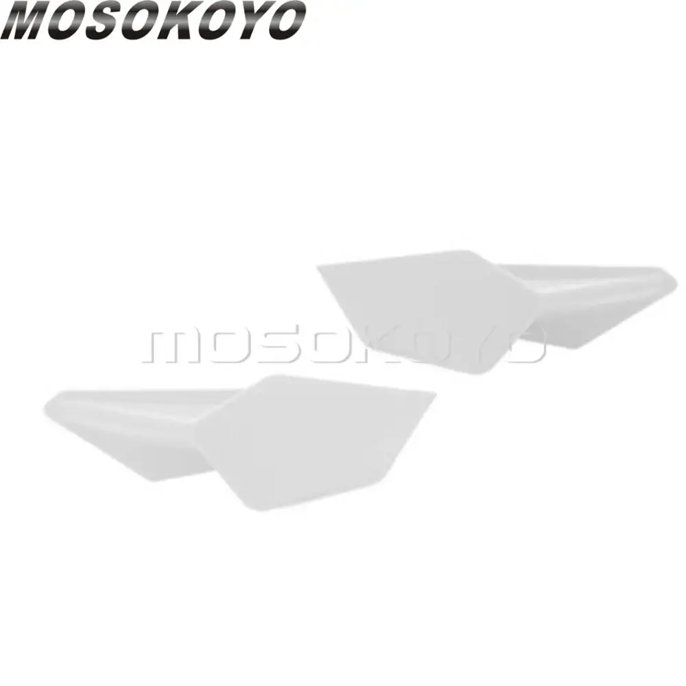 Белый 2X синий, черный, красный, белый Мотоцикл Скутер динамический комплект крыла бокового фланга Украшение Наклейка для Honda Kawasaki Suzuki Winglet - Цвет: Белый