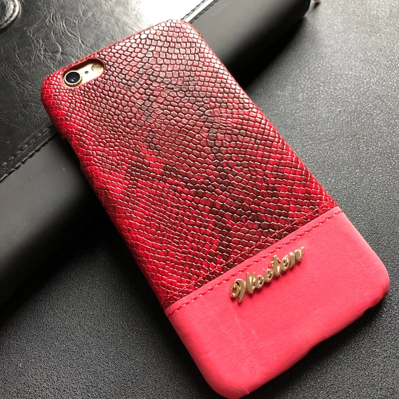 Red Чехол для телефона из искусственной кожи змеиная кожа для iPhone 11 Pro 6s 6 7 8 Plus X XS Max XR защитный чехол противоударный жесткий чехол для задней панели ПК чехол - Цвет: Red