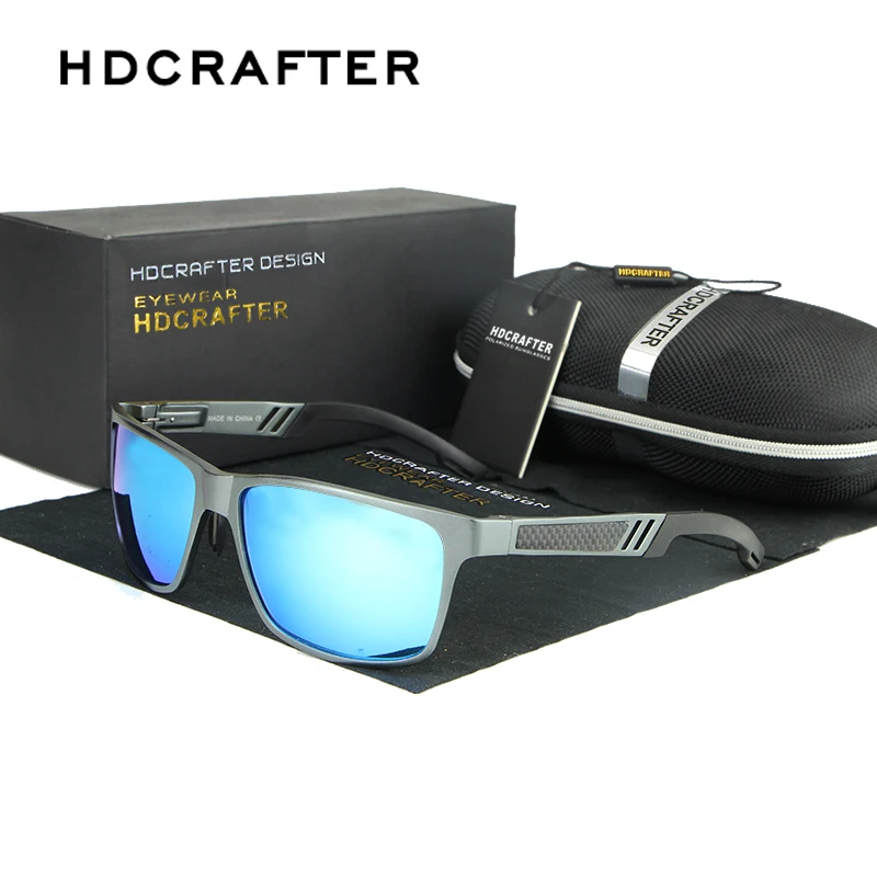 HDCRAFTER Rectang поляризационные солнцезащитные очки мужские алюминиево магниевое