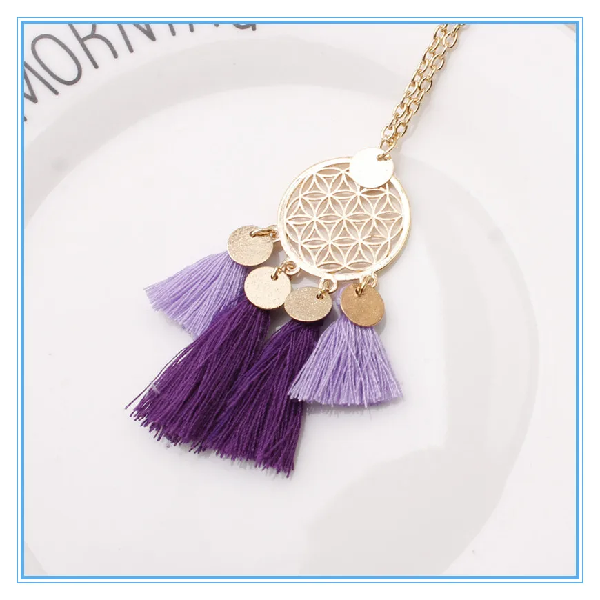 

New Charm Long Sweater chain Women's necklaces Choker Ethnic Long tassel Pendant for women Long tassel necklace for women