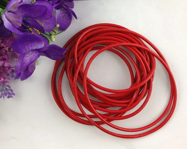 

10 Meters of Red Artificial Leather Cord 4mm #22668