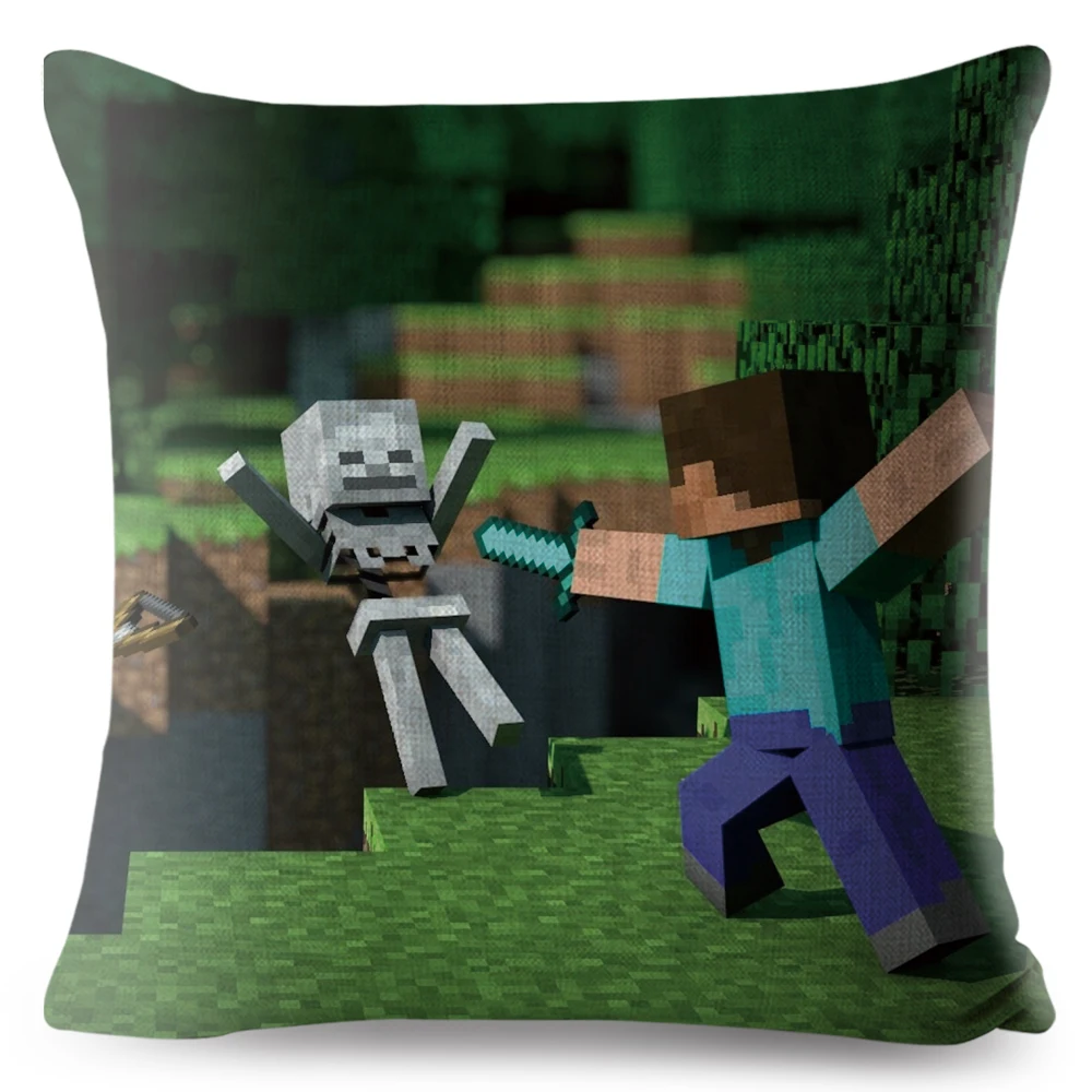 Minecraft Геометрические печати Чехлы 45*45 см квадратный наволочка льняная подушки Car