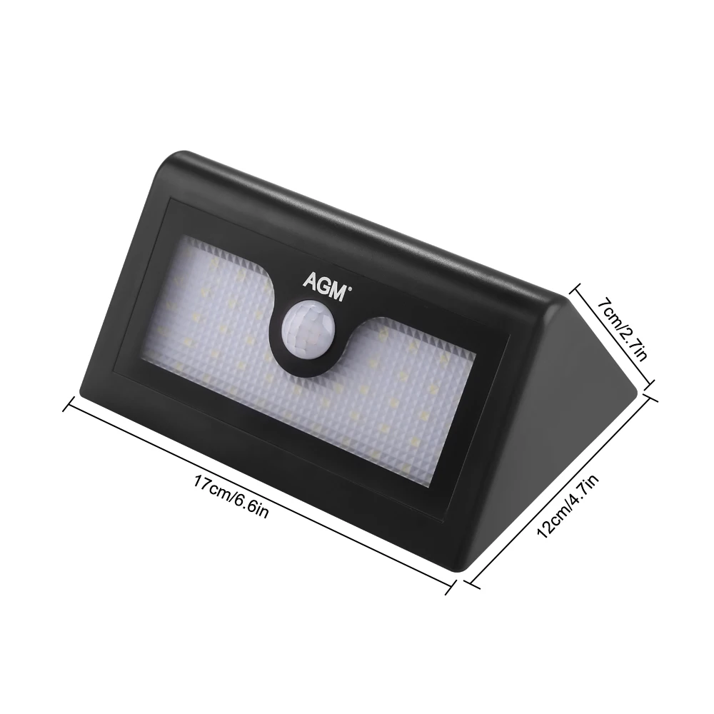 

AGM Solar Garden Light Wall Lamp Solar Panel Powered 48 Leds Luminaria Motion Sensor Energy Lighting Outdoor Street Pathway #35