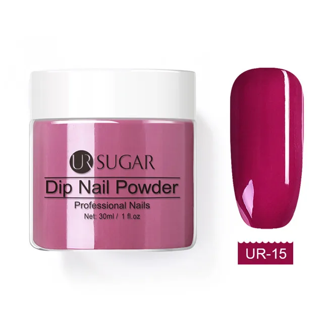 Color 15 Ur Sugar 30 г погружение французская пудра Блеск Dip без лампы лечение градиентная База Топ активатор жидкость Дизайн ногтей украшения - Цвет: Color 15