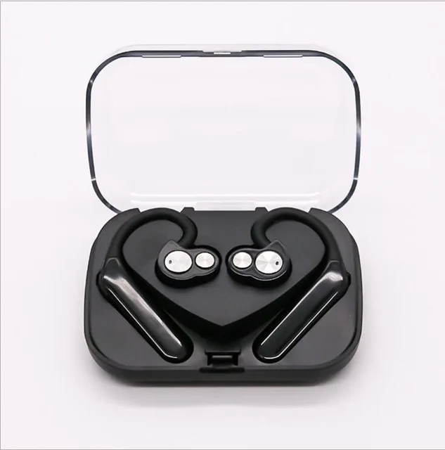 black double Bluetooth наушники, беспроводные наушники, спортивные мини bluetooth гарнитуры, наушники с шумоподавлением, наушники с микрофоном - Цвет: black double