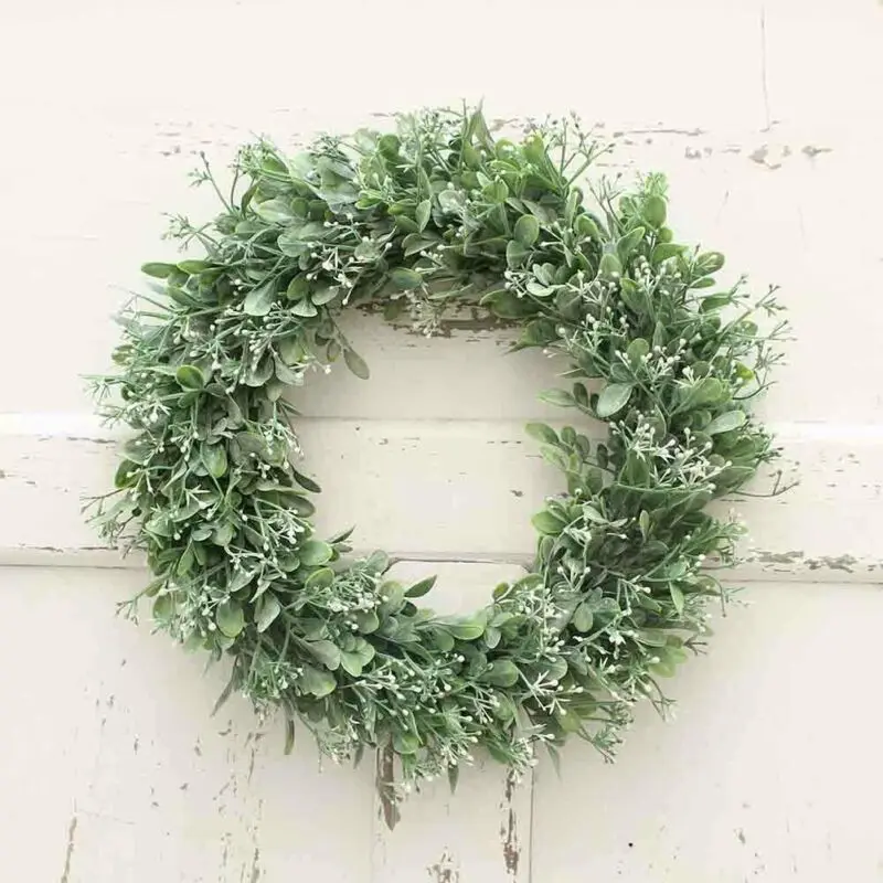 Topiary венки зеленые листья искусственный дверной венок луг цветок внешний