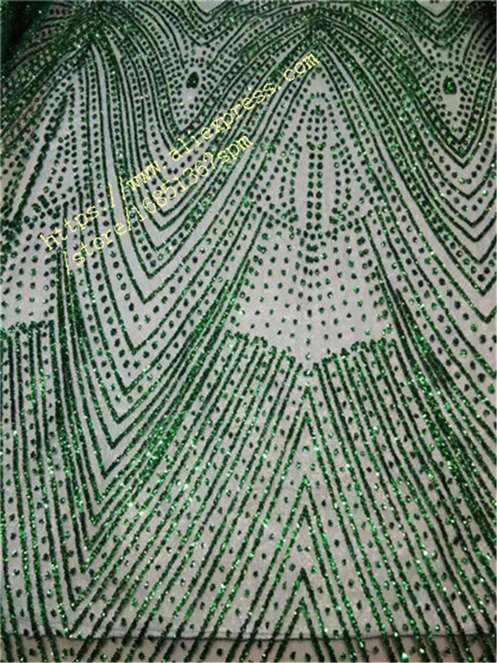 shining glitter sequins embroidery net mesh tulle lace fabric for sawing/ wedding/evening dress/party H-12489 | Дом и сад