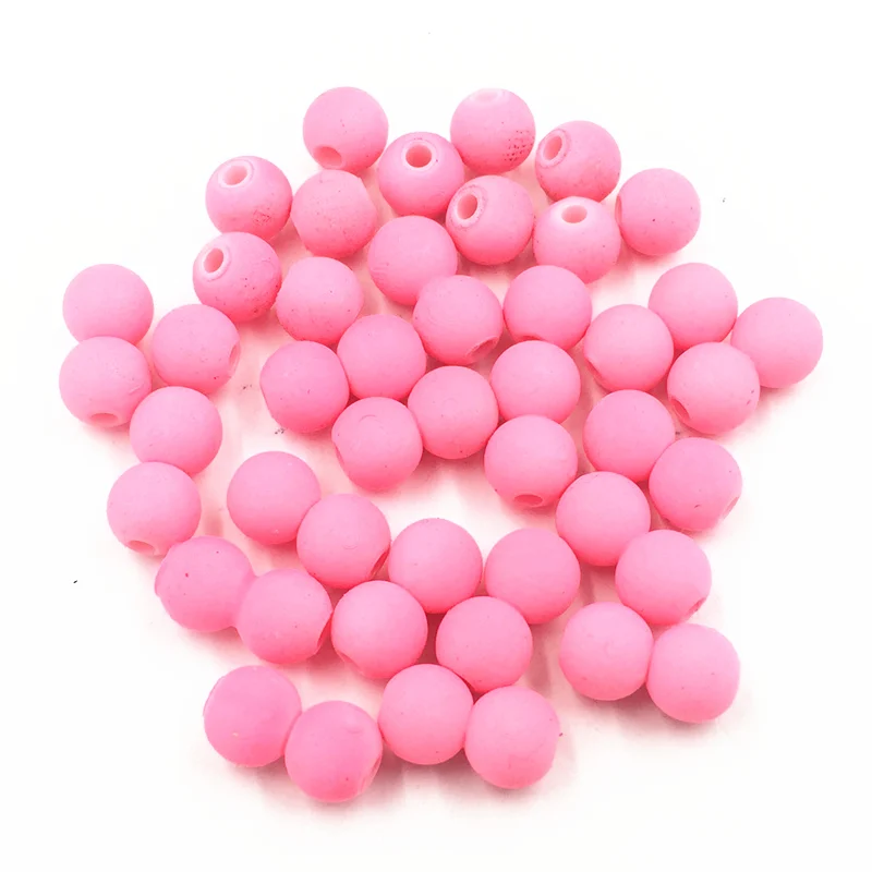

100Pcs Spacer Beads Acrylic Pink Round Jewelry DIY Making Findings 6x6mm