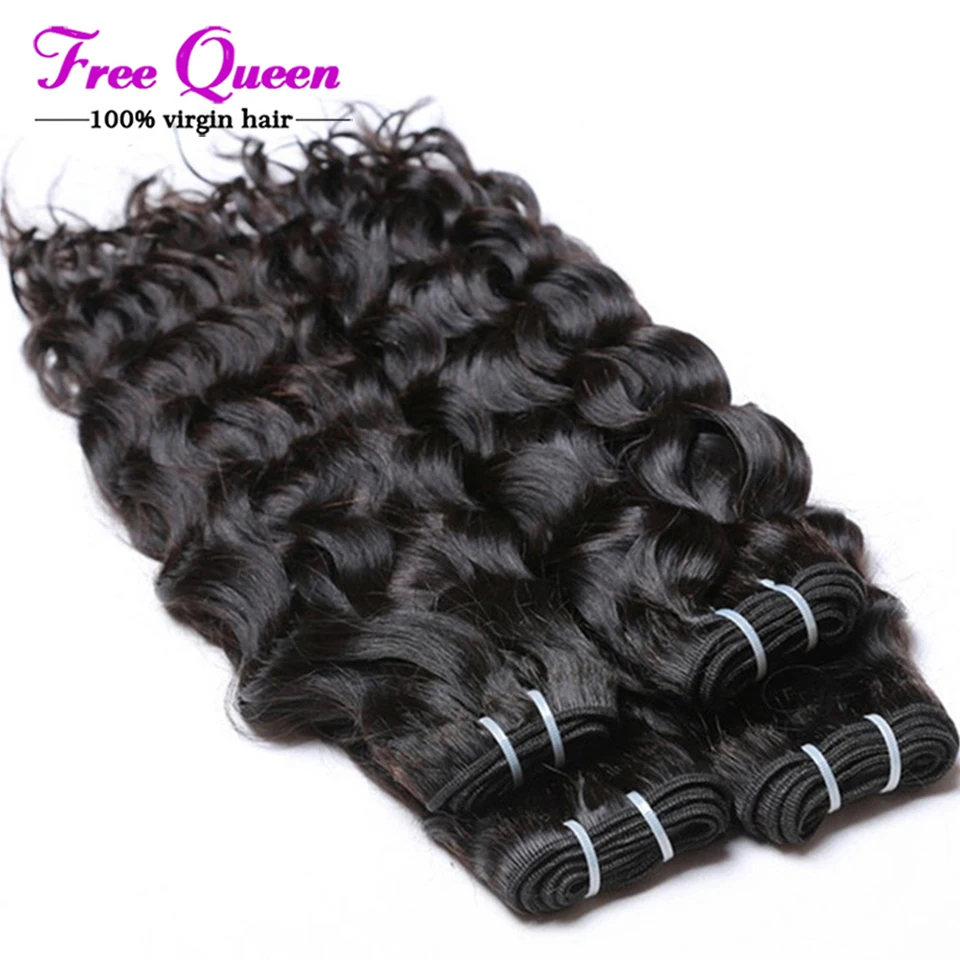 9а Класса Бразильские Волна Воды 4 Связки Влажную и Волнистое бразильские Волосы