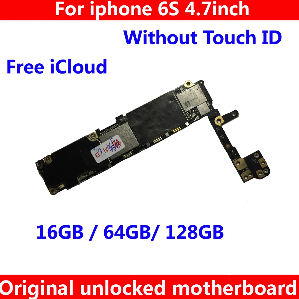 100% протестированная материнская плата для iphone 6S без touch ID 16 Гб 64 128 ГБ оригинальная