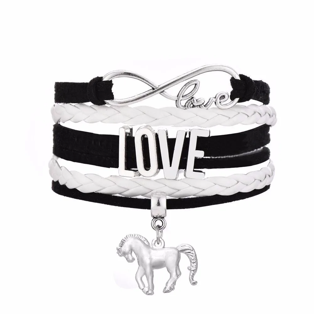 Skyrim регулируемый браслет-шарма Послушная лошадь и Бесконечная любовь животное