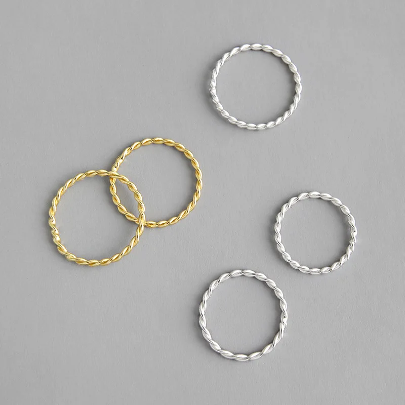OLOEY, настоящее 925 пробы, серебряные кольца для женщин, девушек, корейские, простые, INS, минималистичные, крученые, на палец, кольца, хорошие, вечерние, ювелирные изделия YMR880