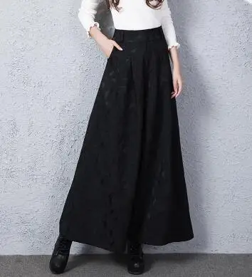 Женские широкие брюки большого размера плюс черные красные синие свободные до