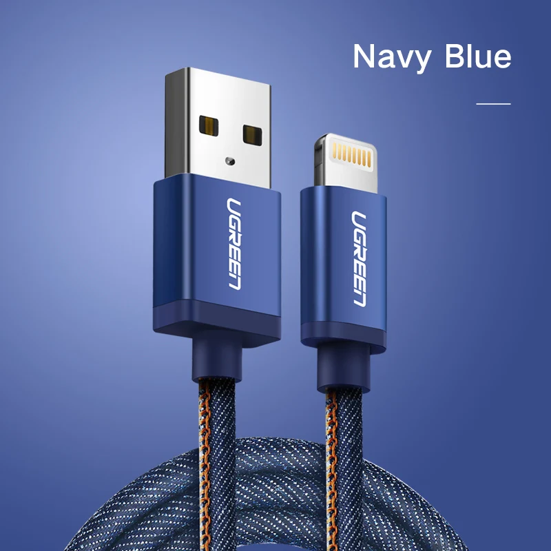Blue Ugreen для iPhone кабель Lightning-USB кабель для iPhone 8 11 Pro X XR Быстрая зарядка кабель для мобильного телефона USB зарядное устройство Шнур - Цвет: Blue
