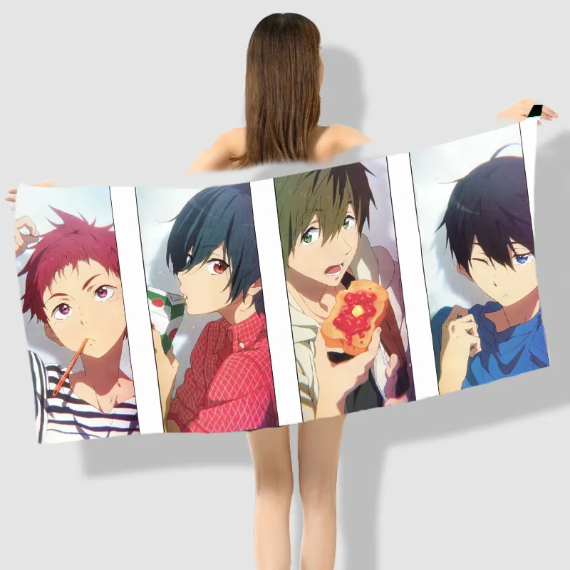 Красный Аниме Манга бесплатно! IWatobi купальный клуб банное пляжное полотенце ванная комната 001 - Цвет: Красный