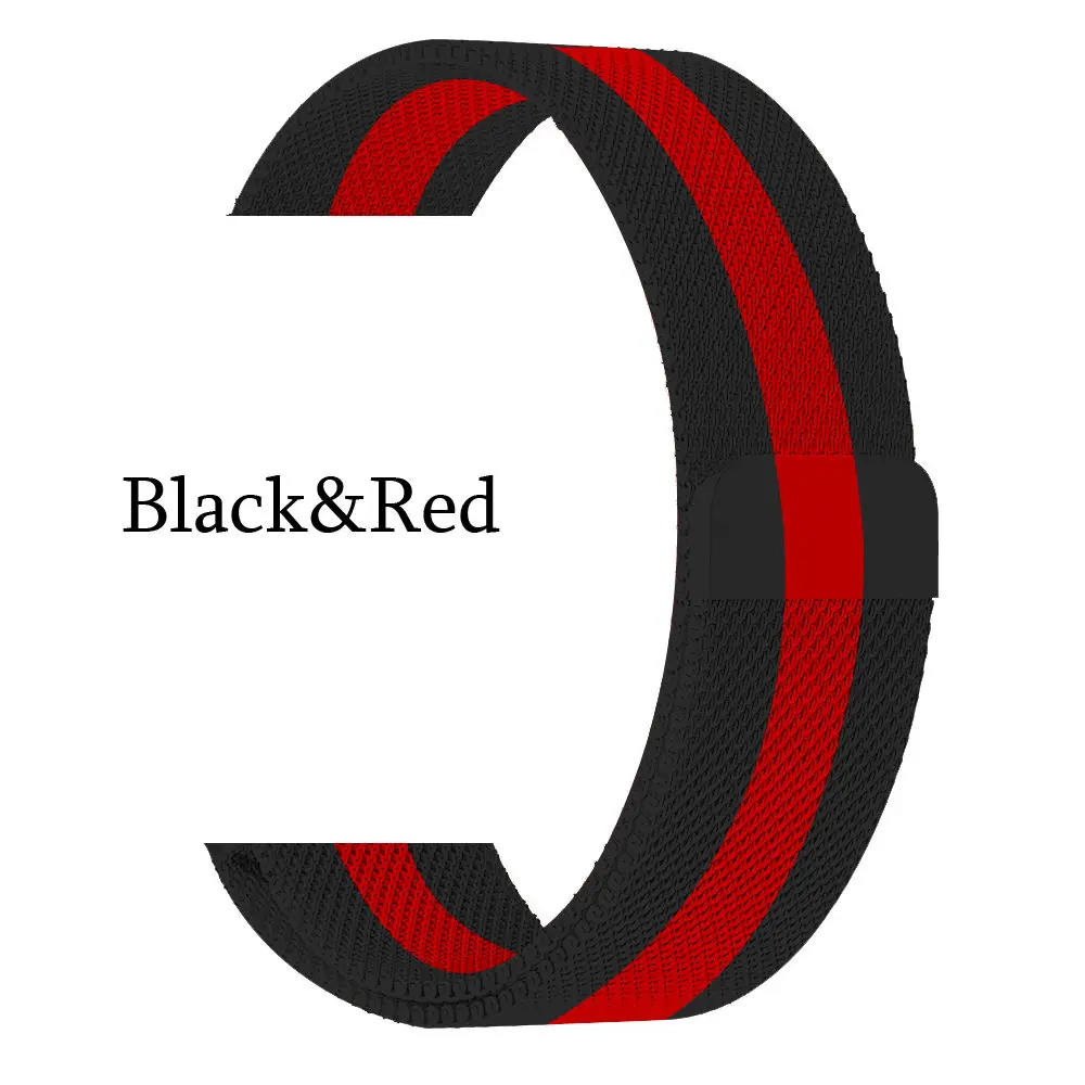 Black and Red TORQUILA Миланский ремешок для наручных часов Apple Watch Series 4/3/2/1 38 мм/40 мм Нержавеющая сталь магнитный металлический ремешок для наручных часов iWatch, 42 мм/44 мм - Цвет ремешка: Black and Red